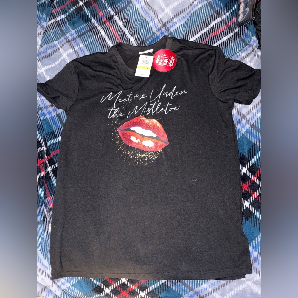 Sugar Black Tee with Red and Gold Accents